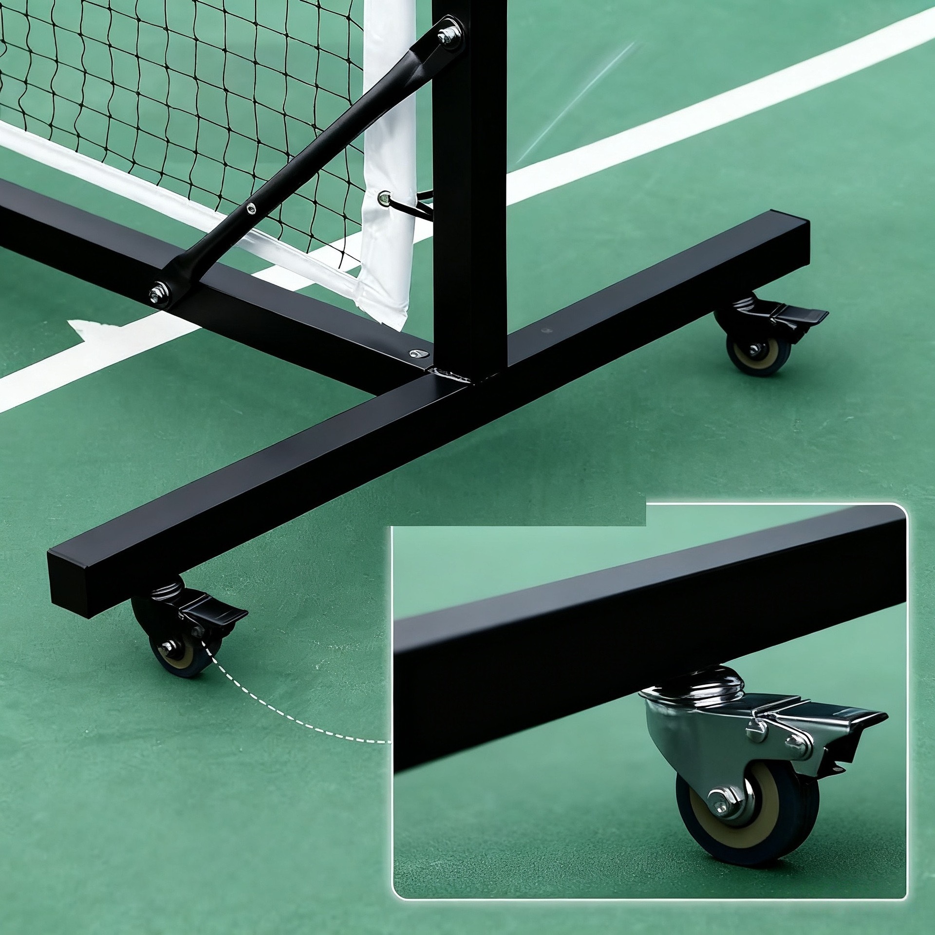 Professional-grade Pickleball Net Lightweight, Mobile Indoor Outdoor Competition Net System with Wheels