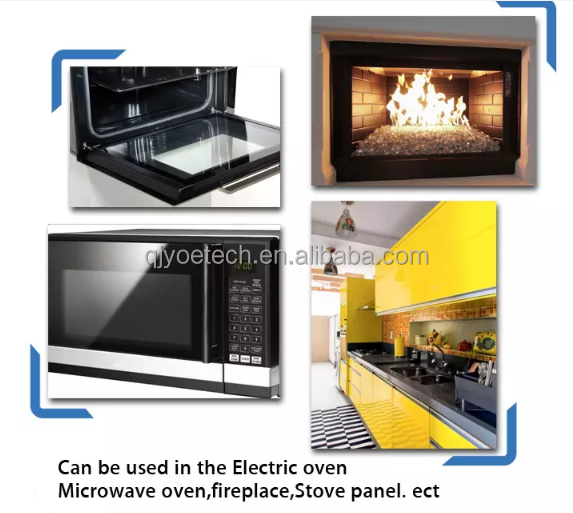 Керамический стеклянный лист с плоским краем для камина