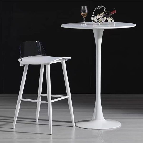 Modern Simple Metal Tulip Trumpet Round Coffee Table Leisure High-legged Side Table for Home Dining Room Negotiation Meetings