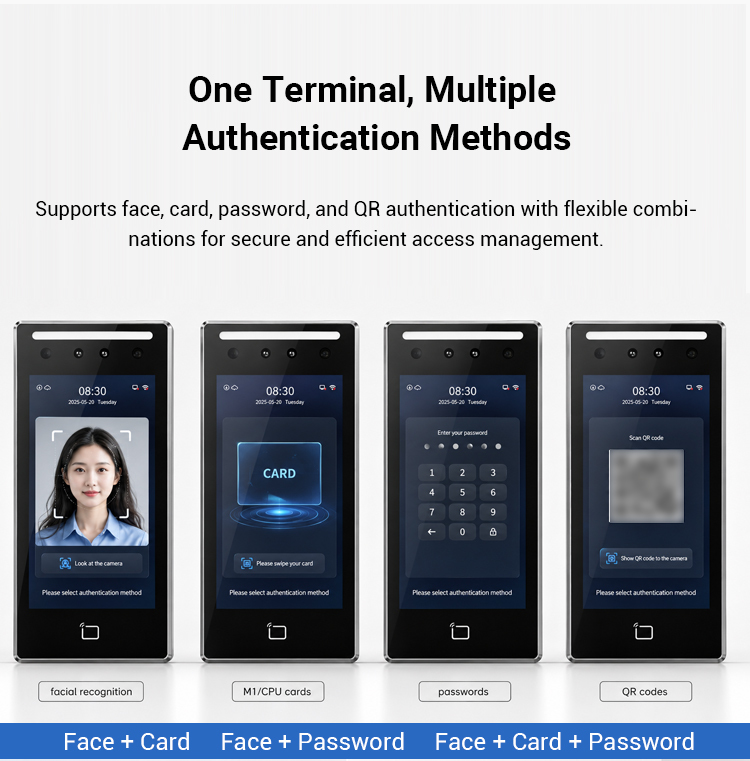 7 Inch Face Recognition Access Control Terminal with Android System for Smart Building Security Applications