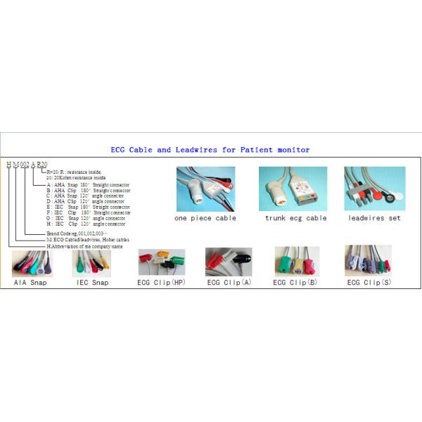Bionet ECG Cable 3 Leads Round 8Pin Red Connector With IEC Standard
