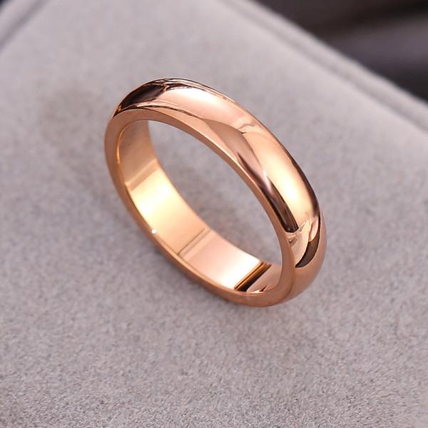 Unisex Stainless Steel Gold Ring Set 5# 6# Couple Engagement Rings