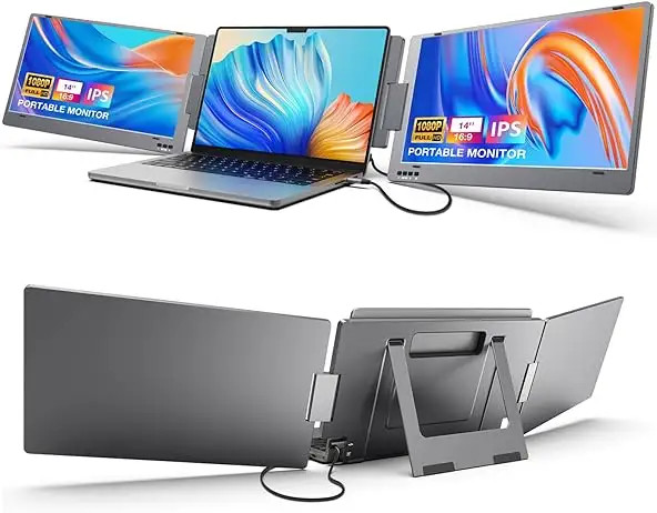 14 дюймовый Ips HD 1080p Multi Triple Monitor Extender для ноутбука для ноутбука Win