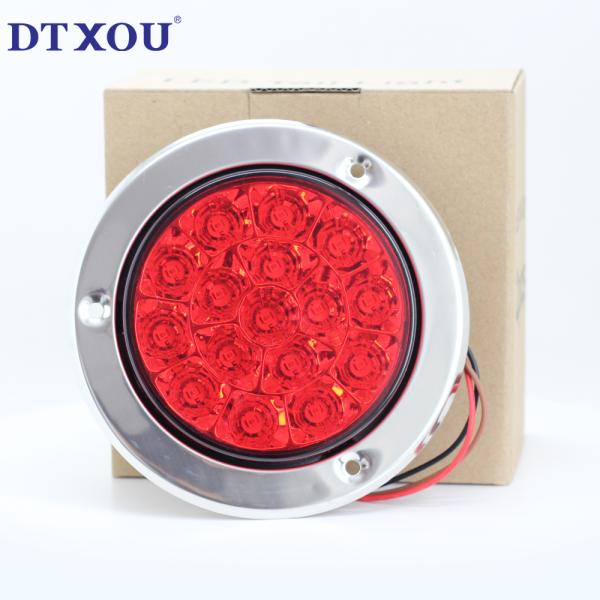 Auto Tail Lamp Truck LED Rear Tail Light Red round trailer Stop light Tail Turn signal light