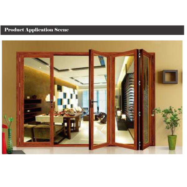 Wood Grain Aluminum Folding Doors Fiberglass Non Thermal Break
