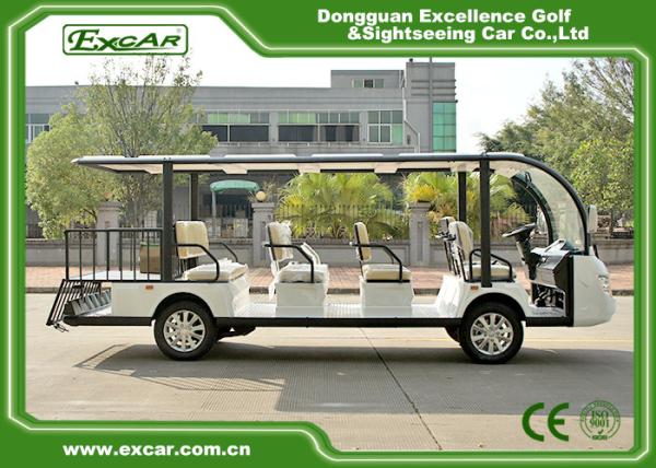 EXCAR white 72V 11 Seater Electric Sightseeing Car With Storage Basket