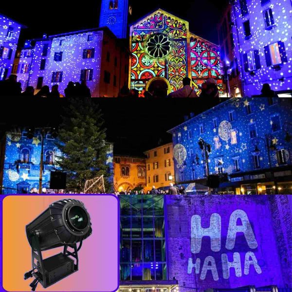 Advertising Outdoor 600w 1000 Watt LED Logo Gobo Ocean Water Wave Projection Light Gobo Projector