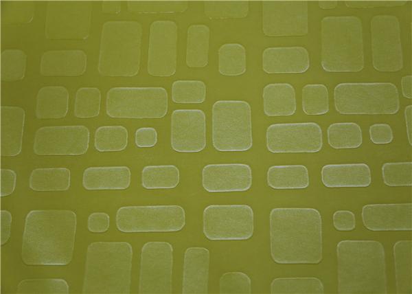 Embossed Pu Leather Fabric For Handbags 0.55 Mm Thickess Lemon Yellow