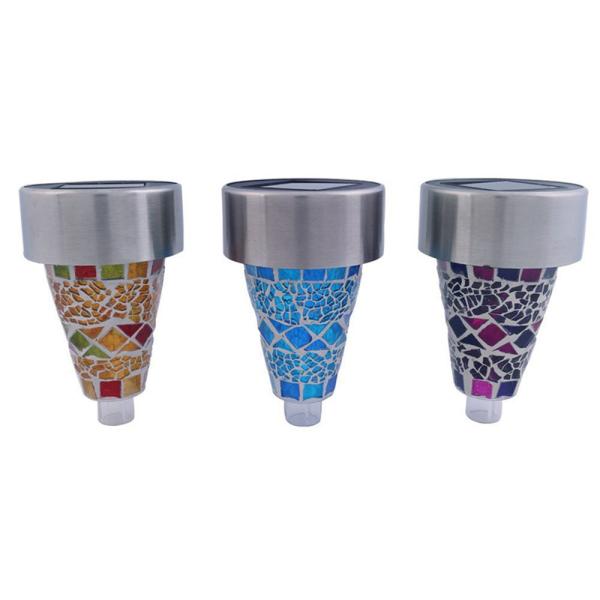 IP44 Solar Powered Mosaic Glass Garden Lights 2W 5000K