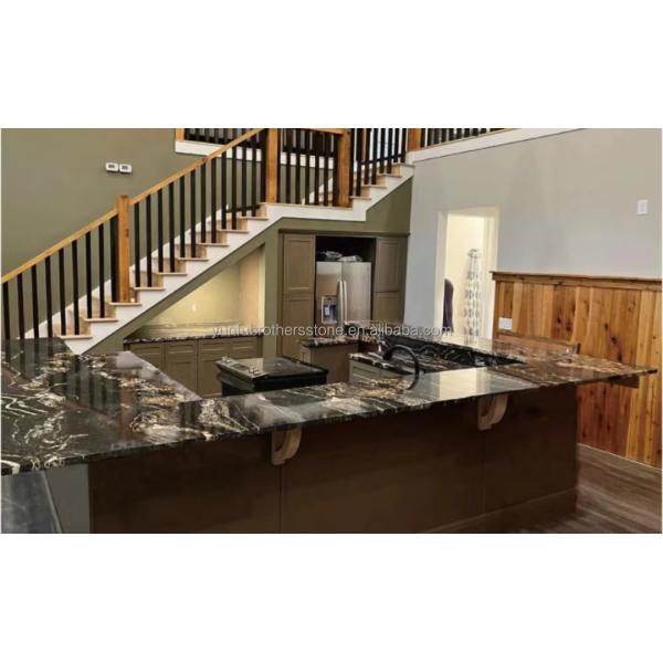 Chinese Granite Luxury Kitchen Countertop with Polished Black Gold Stone