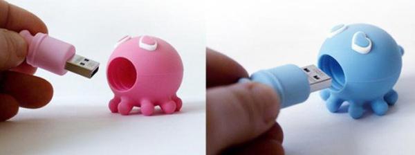 O flash bonito de USB conduz o beijo da movimentação do usb do polvo