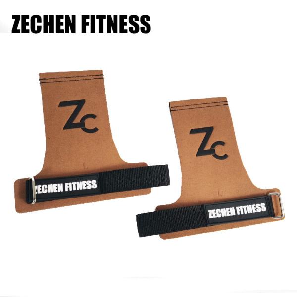 Crossfit Palm Gymnastics Hand Grip Brown Fingerless Shape Microfiber Leather