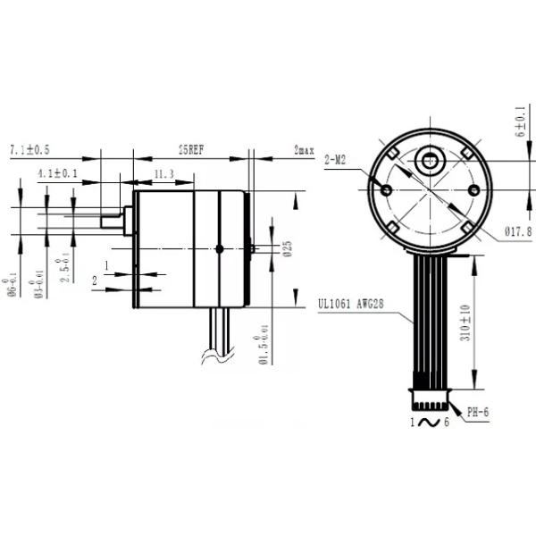 угол 7.5°/10 24VDC шага мотора шестерни 25mm мини Stepper зацепил Stepper мотор