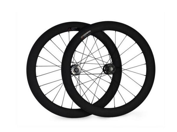 Best quality 700c 60MM Carbon clincher wheelset with width 23mm fixed gear for track bike