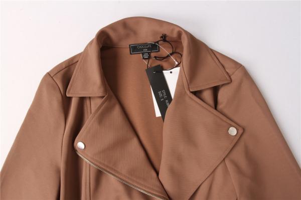 Coffee Color Casual Womens Knit Blazer Jacket 94% Polyester 6% Spandex