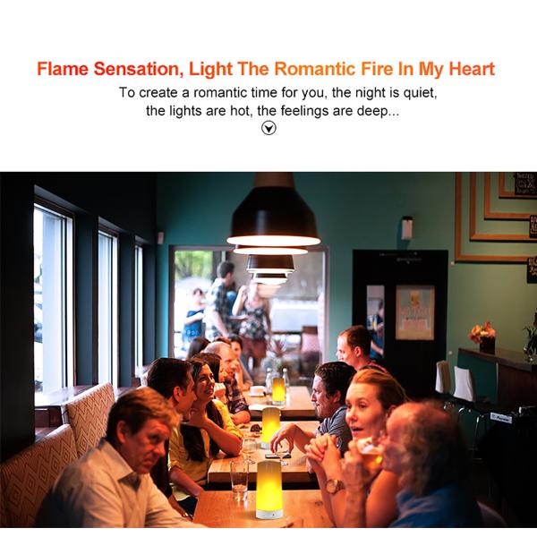 Waterproof Flickering Flame Table Lamp With Remote For Party Working Time hours 10000