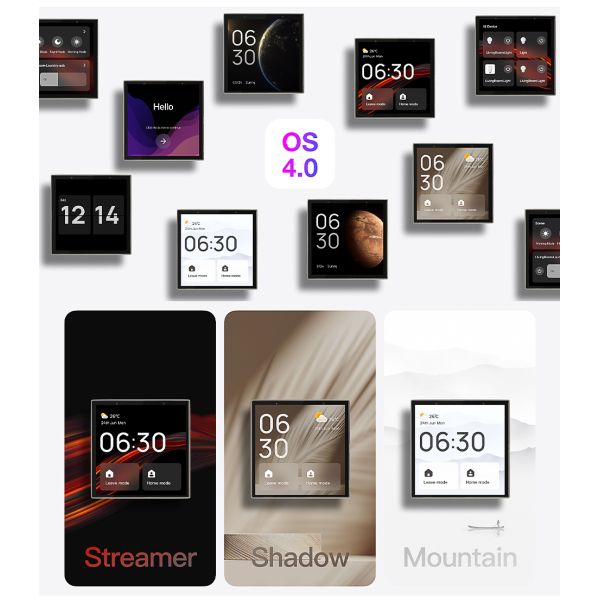 SIXWGH 4-Inch Touchscreen Smart Home Control Panel Alexa Tuya Gateway Built-In Zigbee 3.0 Hub Voice Control Wall-Mounted AIoT