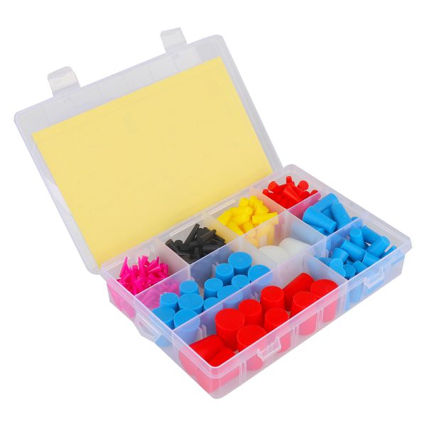 250pcs High Temperature Silicone Rubber Stoppers 9 Sizes Tapered Plug and Cone Plugs Durable Rubber Products Moulding Service