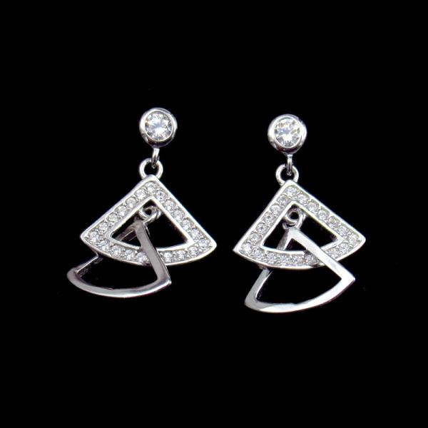 Fashionable 925 Sterling Silver Earrings / Sector 925 Silver Hoop Earrings