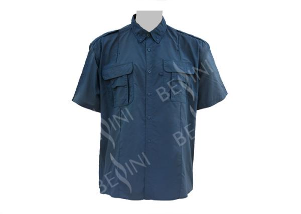 Men's 100%Nylon Work Shirt Short Sleeve Mesh Embroidery Holes