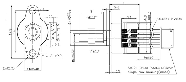 10mm Diameter 5V PM Stepper Motor Small Size With Lead Screw