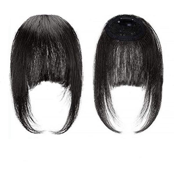 Toupee Design Left Remy Brazilian Human Hair Bangs Clip In Hair Extension for Black Women