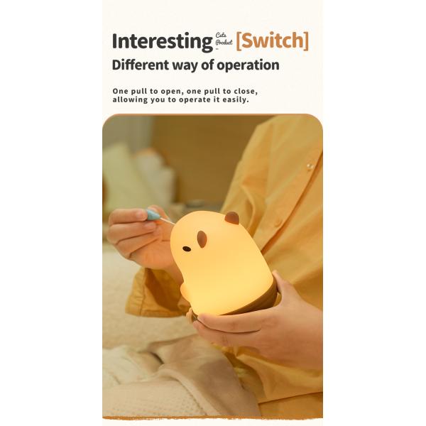 Decoración de habitaciones creativas LED Snottybara luz nocturna USB recargable dibujos animados de animales de la guardería lámpara de silicona