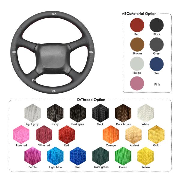 Car Accessories DIY Hand Stitched Faux Leather Steering Wheel Cover for Chevrolet Silverado 1500  1999 200 2001 2002