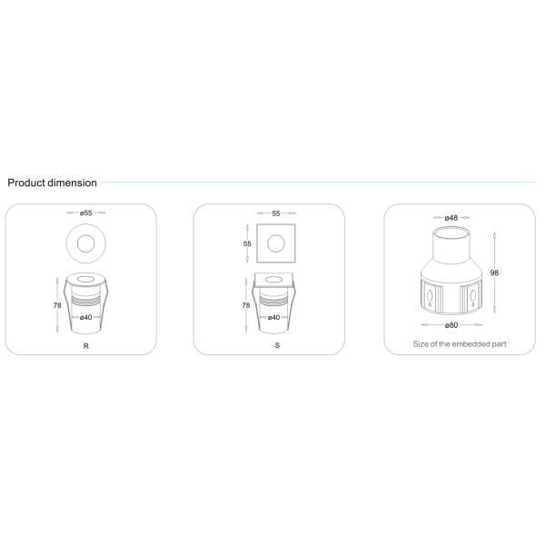 IP67 Водонепроницаемый Светодиодный Подземный Свет Открытый 3 Вт Подземный Шаг Шаг