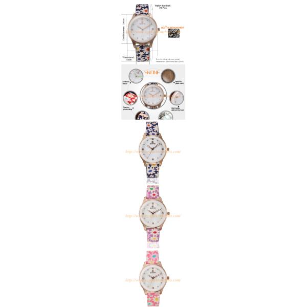 SK03 Flower Sports Watch PU Leather Mixed Order Top Brand Skone Watch Woman Watches New