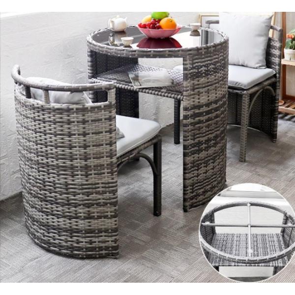 Patio Rattan Dining Table Set  Luxury Garden Restaurant Chair Furniture