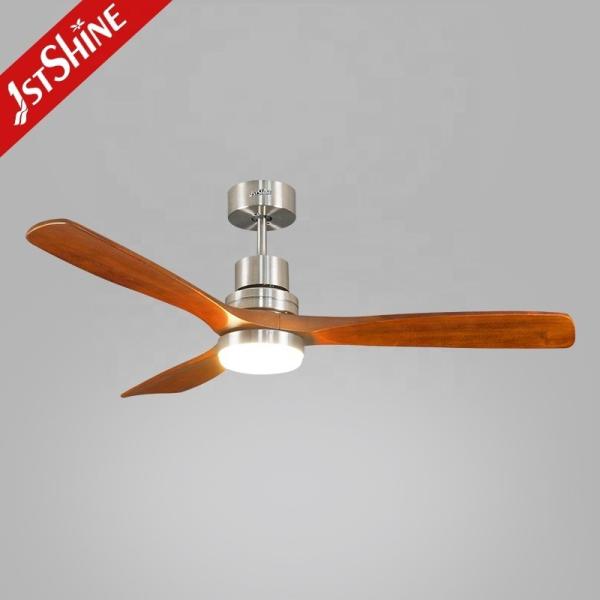 Home Office 1stshine Ventilador de teto de lâmina de madeira maciça com economia de energia AC e luzes LED
