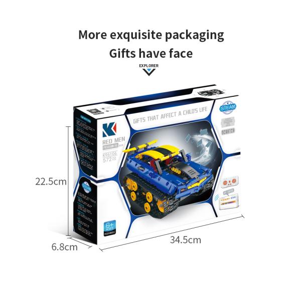 Unisex 2 in 1 Remote Control Racing Car DIY Building Kits for Kids Boys Girls 8-13 Years