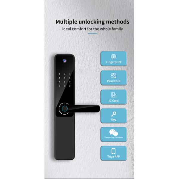 Алюминиевый Туя Умный замок отпечатков пальцев Черный Замок гостиничного номера Электронные дверные замки