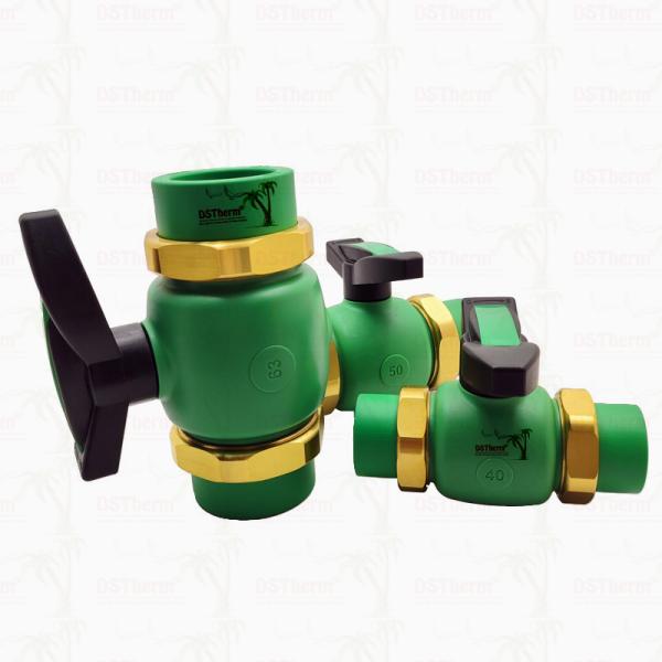 PPR Union Ball Valve Full Bore Ppr Double Union Ball Valve 20-63MM Exposed Installation