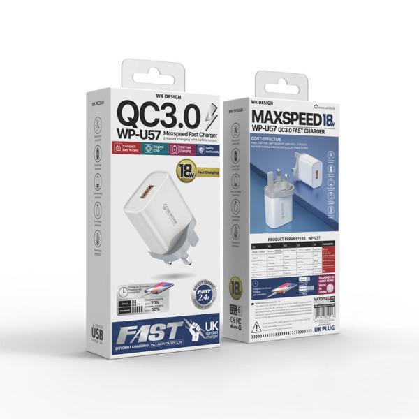 5V 2.4A 18W Travel Charging Kit QC3.0 Cell Phone Quick Charger