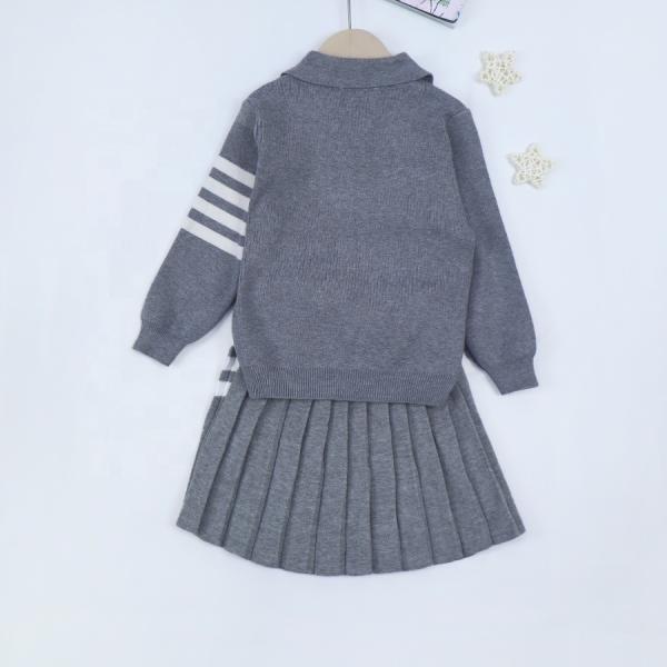 knitted children clothing sets two-piece suit baby school clothing set pullover sweater skirt outfit sets