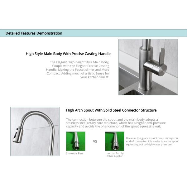 ротатабельный кран раковины нержавеющей стали OEM кранs Адвокатуры кухни