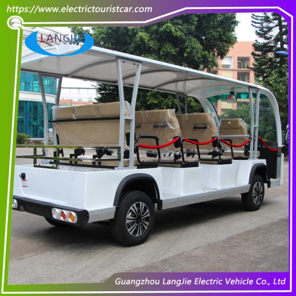 11 Seater Electric Car 72V 7.55KW Dry Battery Tour Bus With Small Box For Hotel