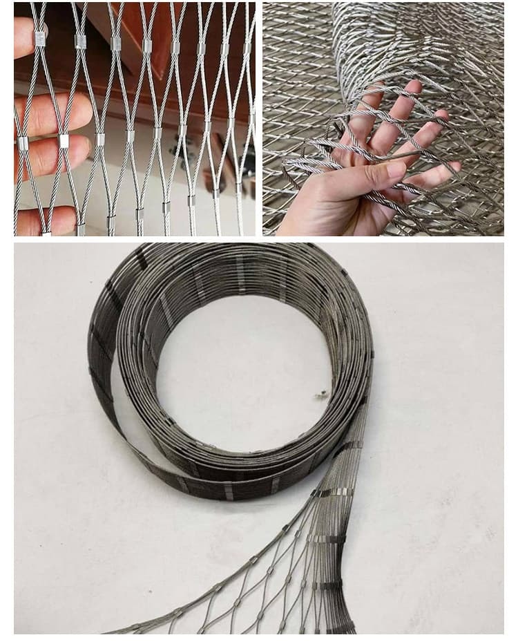 1.0mm × 40mm SS316 Wire Rope Mesh – Fine-Aperture Cable Netting for Bird Proofing and Aviary Exclusion