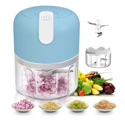 Processador de alimentos compacto de 250 ml com corpo de aço inoxidável e lâmina giratória