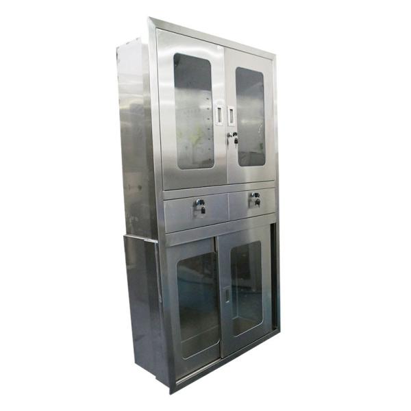 Hospital Furniture Instrument Stainless Steel Medical Cabinet With Solid Structure