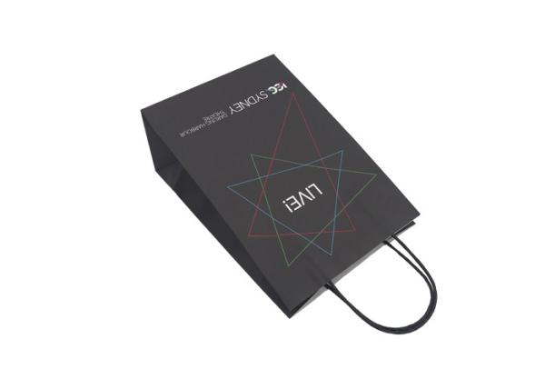 Black Protective Biodegradable Paper Packaging Bags Professional Design