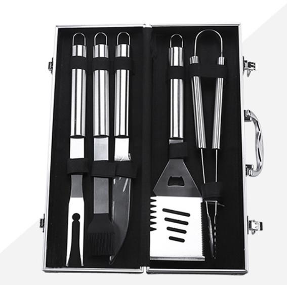 BBQ Tool Set With Aluminum Box 5PCS  For Wholesale Barbecue Outdoor Tool
