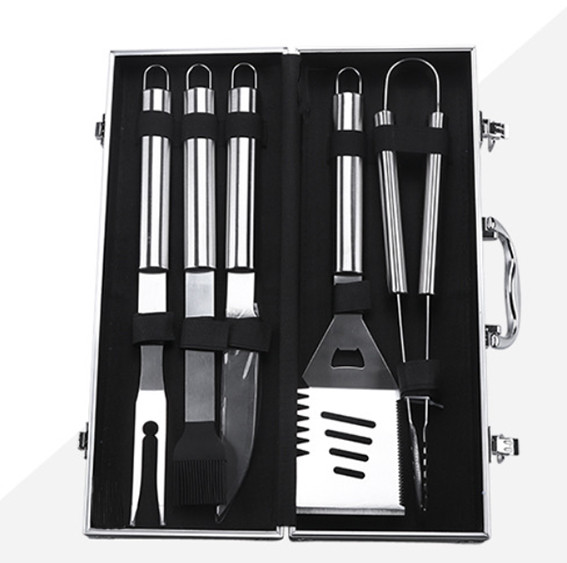BBQ Tool Set With Aluminum Box 5PCS  For Wholesale Barbecue Outdoor Tool