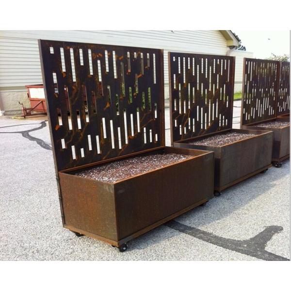 Большие прямоугольные панель Corten стальные декоративные и коробка плантатора для сада