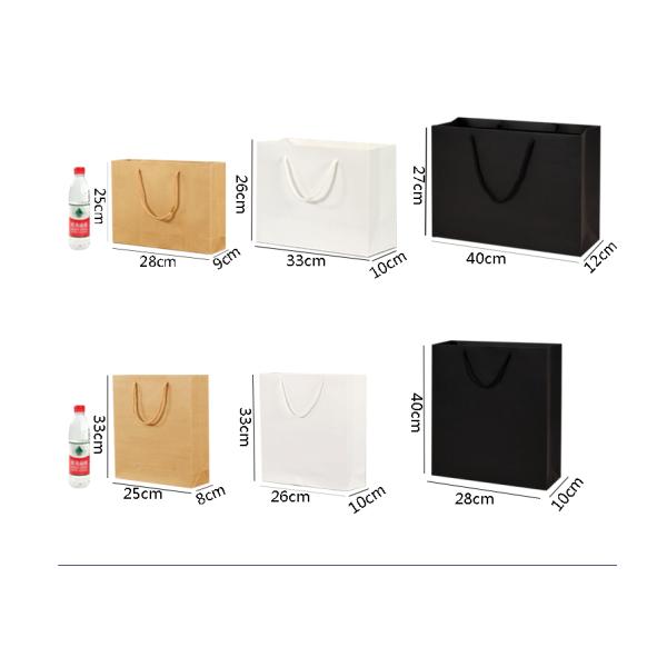 SZCX Kraft Paper Bag With Your Own Logo Eco-friendly Custom Black Brown White Paper Bag