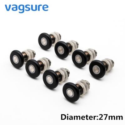 23 / 25 / 27mm Diameter Shower Door Parts Rollers , Shower Screen Rollers Black / White Color