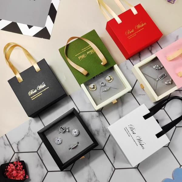 Pull-Out Jewelry Earrings Gift Packaging Jewelry Storage Drawer Box Hand-Held Packaging