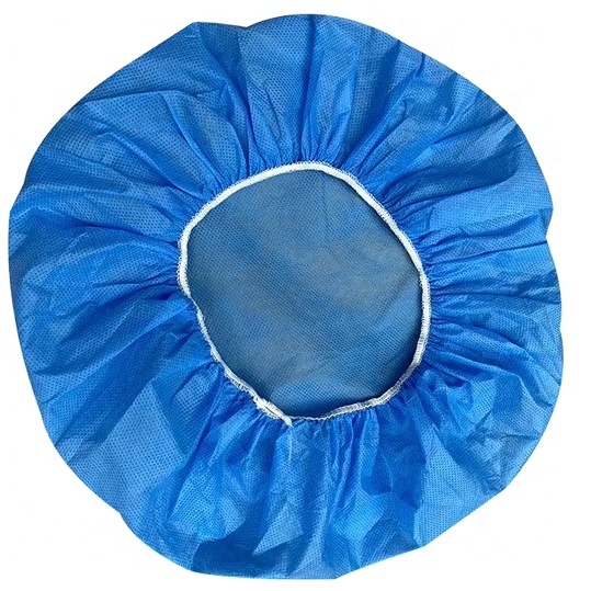 SMS Excellent Disposable Bouffant Cap Hubei Haixin Head Care Doctor Headgear Flexible Rubber Band Blue Non Woven Caps Wholesale